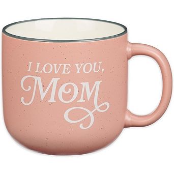 “I Love You Mom” Proverbs 31 Mug Gift, 14oz Pink & White Ceramic Coffee Cup