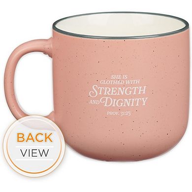 “I Love You Mom” Proverbs 31 Mug Gift, 14oz Pink & White Ceramic Coffee Cup