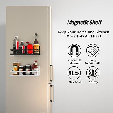 Heavy-Duty Magnetic Spice Rack Shelf for Refrigerator and Whiteboard
