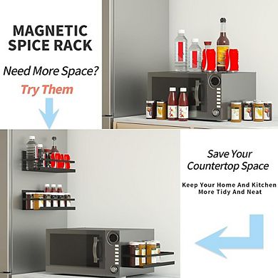 Heavy-Duty Magnetic Spice Rack Shelf for Refrigerator and Whiteboard