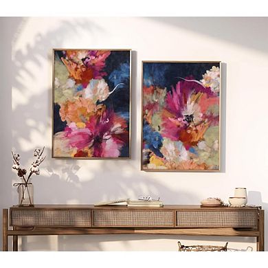 Abstract Floral Wall Art Set of 2 Modern Canvas Prints for Home Decor