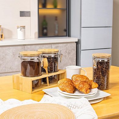 Airtight Coffee Storage Container Set with Scoop and Shelf