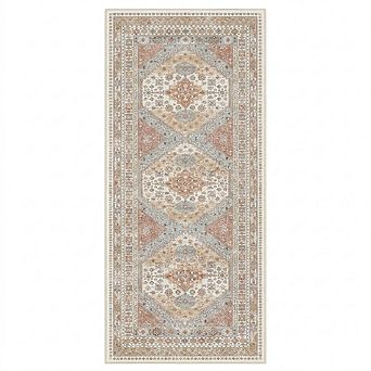Vintage Washable Runner Rug Non Slip Low Pile Hallway Floor Carpet
