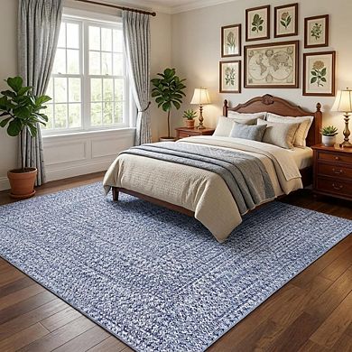 GlowSol Modern Plain Style Machine Washable Area Rug Soft Non Slip Low Pile for Living Room Bedroom