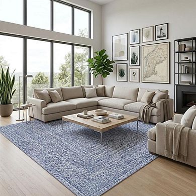 GlowSol Modern Plain Style Machine Washable Area Rug Soft Non Slip Low Pile for Living Room Bedroom