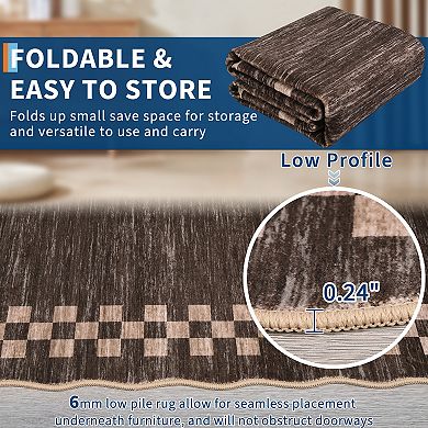 GlowSol Modern Scalloped Area Rug Machine Washable Non Slip Soft Rug for Bedroom Dining Kitchen