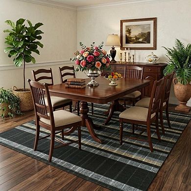 GlowSol Modern Retro Checkered Area Rug Non Slip Machine Washable Low Pile for Living Room Bedroom