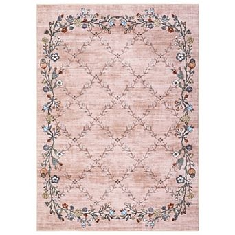 GlowSol Modern Floral Printed Area Rug Washable Stain Resistant Non Slip Rug for Kitchen Dining Room