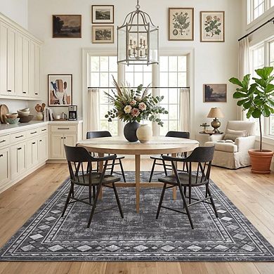 GlowSol Modern Solid Color Area Rug Ultra Thin Non Slip Machine Washable Rug for Bedroom Laundry