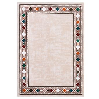 GlowSol Modern Solid Color Area Rug Ultra Thin Non Slip Machine Washable Rug for Bedroom Laundry