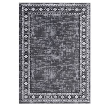 GlowSol Modern Solid Color Area Rug Ultra Thin Non Slip Machine Washable Rug for Bedroom Laundry