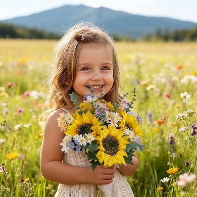 Kaelin Home Sunflower Fake Flowers in Vase