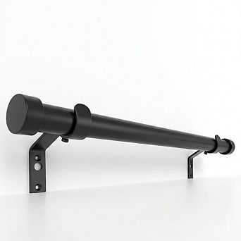 Adjustable Metal Curtain Rod, Heavy Duty Drapery Rod with End Caps