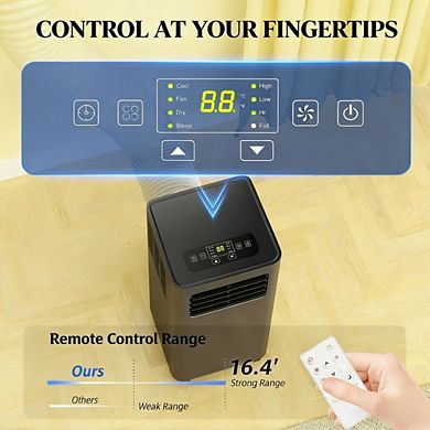 10000 BTU ASHRAE Portable Air Conditioner Cools 450 sq ft with Dehumidifier and Remote