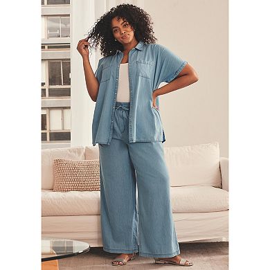 Avenue Women's Plus Size Dolman Short Sleeve Shirt