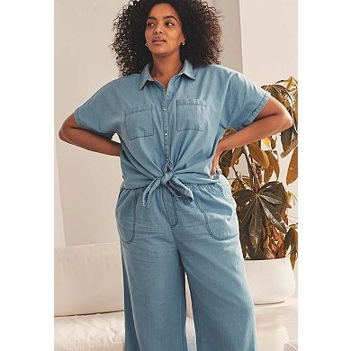 Avenue Women's Plus Size Dolman Short Sleeve Shirt