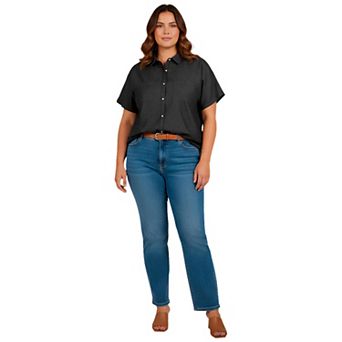 Avenue Women's Plus Size Dolman Short Sleeve Shirt