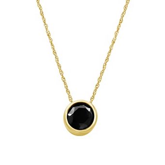 Jewelexcess Sterling Silver 1/2 Carat T.W. Black Diamond Pendant Necklace