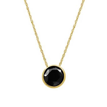 Jewelexcess Sterling Silver 2 Carat T.W. Black Diamond Pendant Necklace