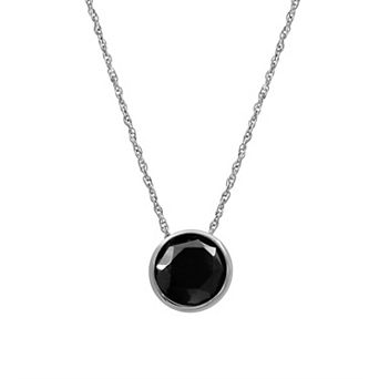 Jewelexcess Sterling Silver 2 Carat T.W. Black Diamond Pendant Necklace