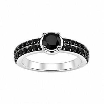 Jewelexcess Sterling Silver 1 Carat T.W. Black Diamond Ring