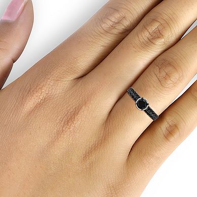 Jewelexcess Sterling Silver 1 Carat T.W. Black Diamond Ring