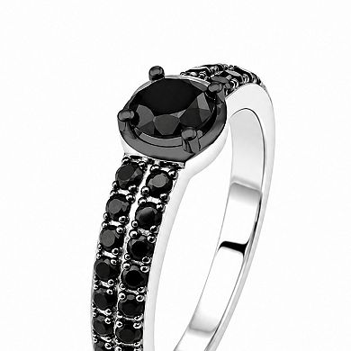 Jewelexcess Sterling Silver 1 Carat T.W. Black Diamond Ring