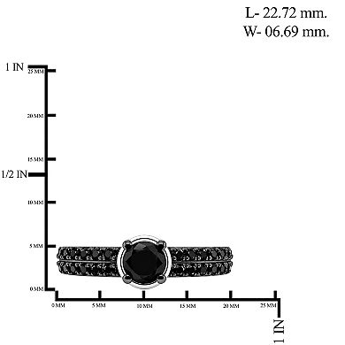 Jewelexcess Sterling Silver 1 Carat T.W. Black Diamond Ring