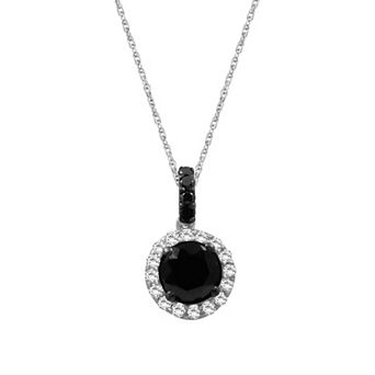 Jewelexcess 1 1/2 Carat T.W. Black & White Diamond Pendant Necklace