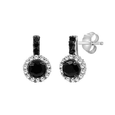 Jewelexcess Sterling Silver 1 1/2 Carat T.W. Diamond Earrings