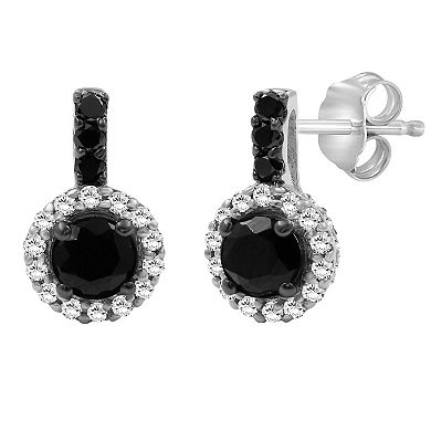 Jewelexcess Sterling Silver 1 1/2 Carat T.W. Diamond Earrings