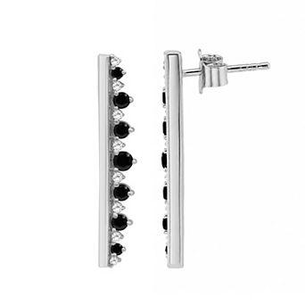 Jewelexcess 1/2 Carat T.W. Black & White Lab Grown Diamond Silver Earrings