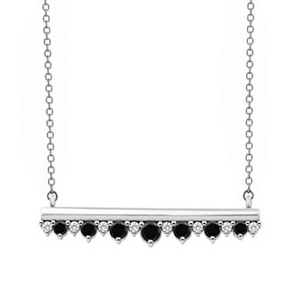 Jewelexcess 1/2 Carat T.W. Black & White Lab Grown Diamond Silver Necklace