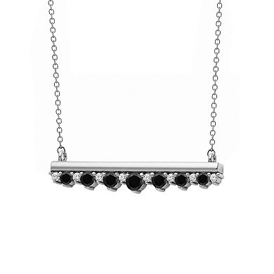 Jewelexcess 1/2 Carat T.W. Black & White Diamond Silver Necklace