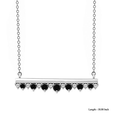 Jewelexcess 1/2 Carat T.W. Black & White Diamond Silver Necklace