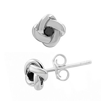 Jewelexcess 1/20 Carat T.W. Black Lab Grown Diamond Silver Earrings