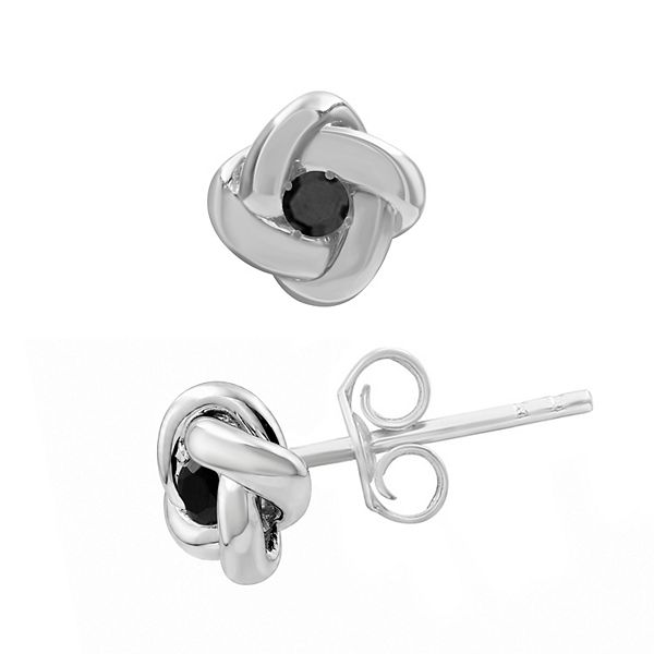 Jewelexcess 1/20 Carat T.W. Black Lab Grown Diamond Silver Earrings