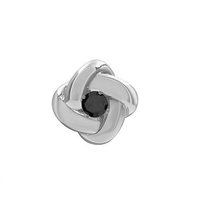 Jewelexcess 1/20 Carat T.W. Black Diamond Silver Earrings