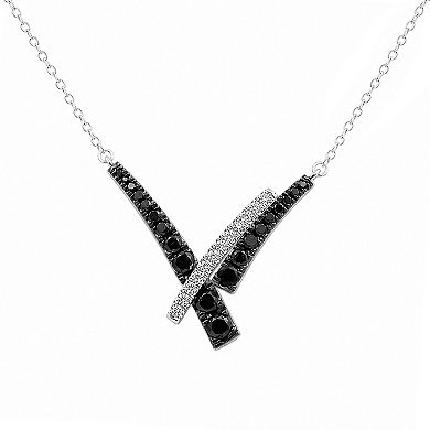 Jewelexcess 1/2 Carat T.W. Black & White Diamond Necklace