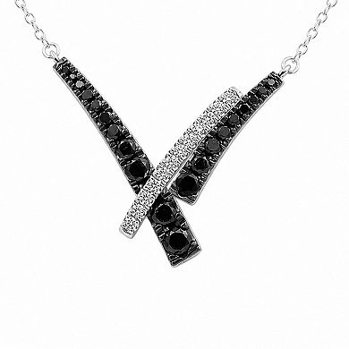 Jewelexcess 1/2 Carat T.W. Black & White Diamond Necklace