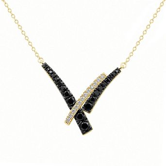 Jewelexcess 1/2 Carat T.W. Black & White Lab Grown Diamond Necklace