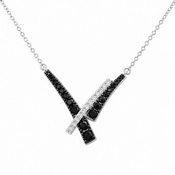 Jewelexcess 1/2 Carat T.W. Black & White Lab Grown Diamond Necklace