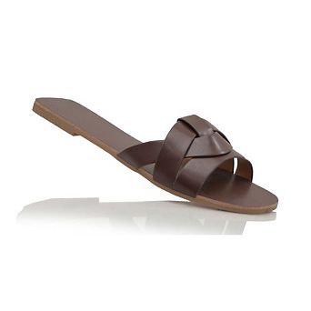 EVA Crisscross Strap Minimalist Flat Slide Sandals