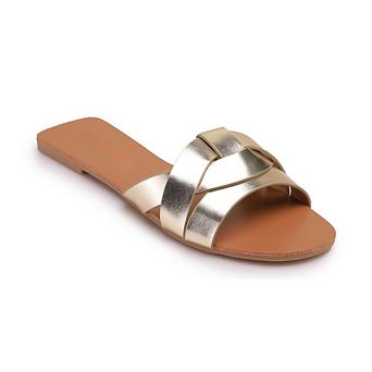 EVA Crisscross Strap Minimalist Flat Slide Sandals
