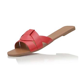 EVA Crisscross Strap Minimalist Flat Slide Sandals