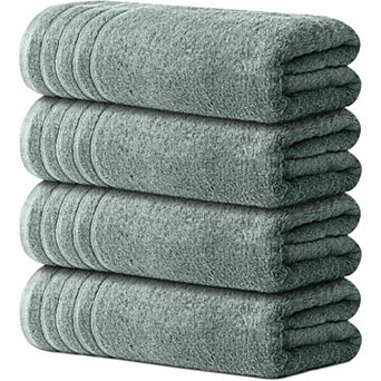 KSIZUIS 4-Pack 30"x60" Cotton Blend Bath Towels-Soft,Absorbent & Quick Drying for Daily Use