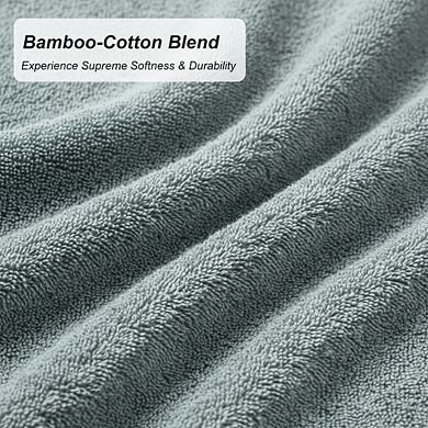 KSIZUIS 4-Pack 30"x60" Cotton Blend Bath Towels-Soft,Absorbent & Quick Drying for Daily Use