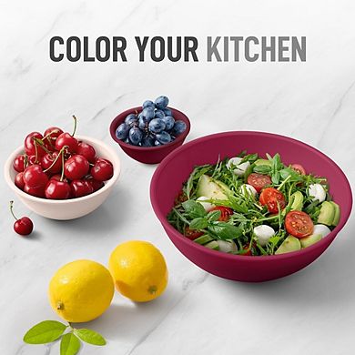 Plastic Mixing Bowl Set, 12-Piece, Leak-Proof, Microwave & Freezer Safe