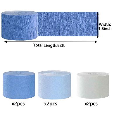 Crepe Paper Streamers 1.8 Inch 82ft 6 Rolls Party Decorations