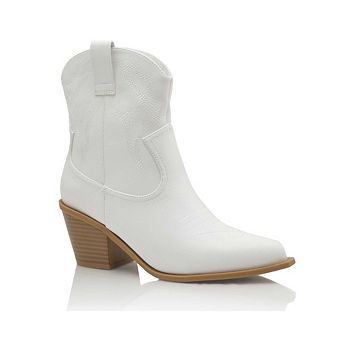 DOLLIE Western Stitch Mid Heel Ankle Cowboy Boots